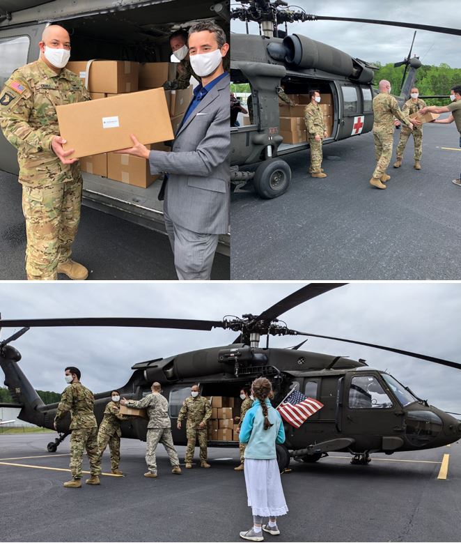 D.C. National Guard Black Hawk Helicopters Deliver 250,000 Nufabrx® PPE Masks Directly To First Responders