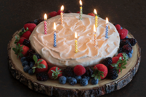 Savor The Ranch: Birthday Cake with Coconut Lemon Cream and Berry Compote