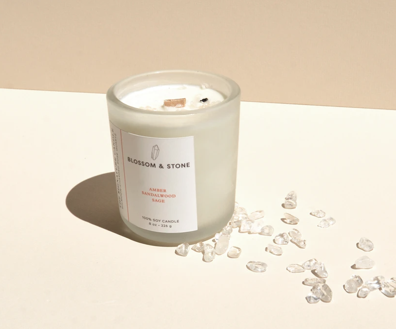 Bring inner strength and self-acceptance into your life with Blossom and Stone’s Scorpio Signature Candle